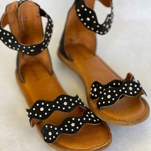 Girls Studded Black Sandals